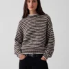 Oversized genser med rullekrage i 100 % bomull