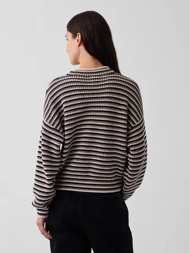 Oversized genser med rullekrage i 100 % bomull