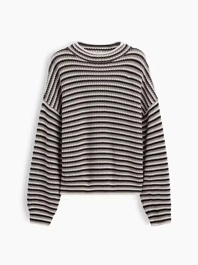 Oversized genser med rullekrage i 100 % bomull