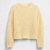 Oversized genser med rund hals i heklet bomull for barn