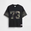 Oversized grafisk jersey-T-skjorte i mesh for barn