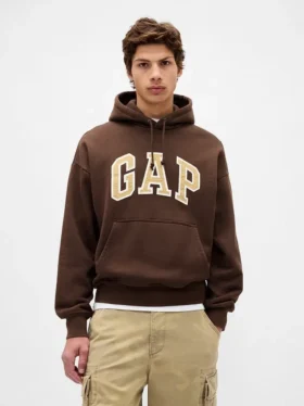 Oversized hettegenser i ekstra tykk fransk frotté med logo for voksne