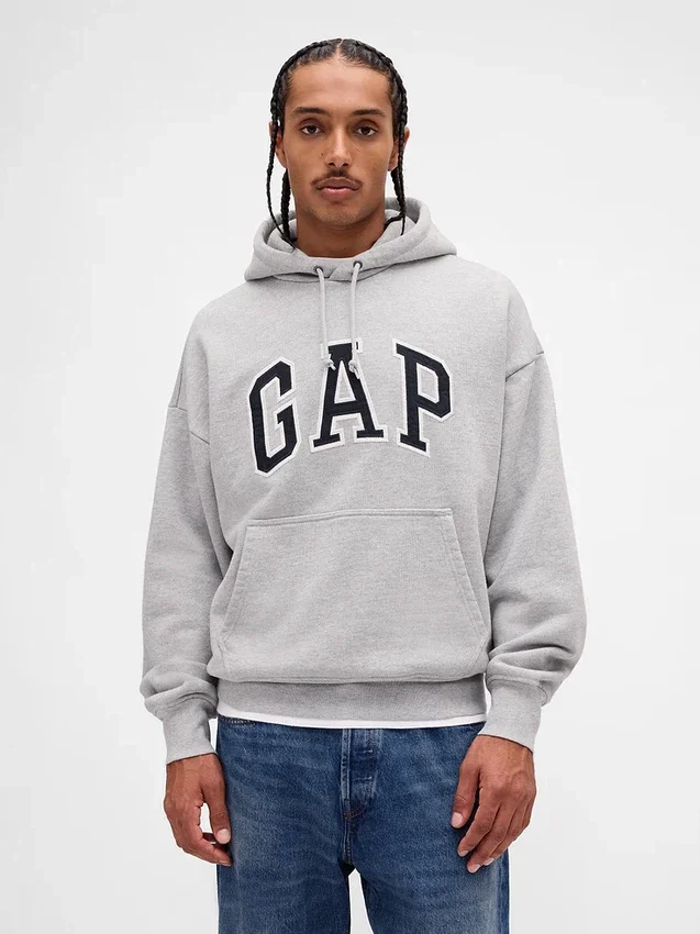 Oversized hettegenser i ekstra tykk fransk frotté med logo for voksne