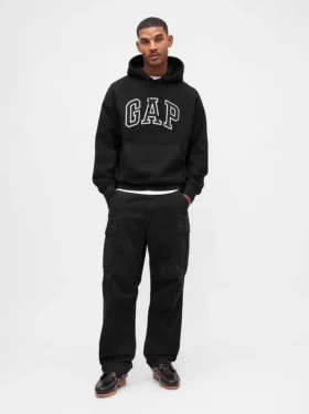 Oversized hettegenser i ekstra tykk fransk frotté med logo for voksne