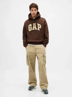 Oversized hettegenser i ekstra tykk fransk frotté med logo for voksne