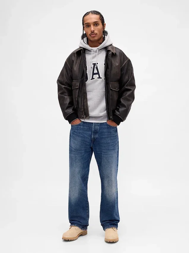 Oversized hettegenser i ekstra tykk fransk frotté med logo for voksne