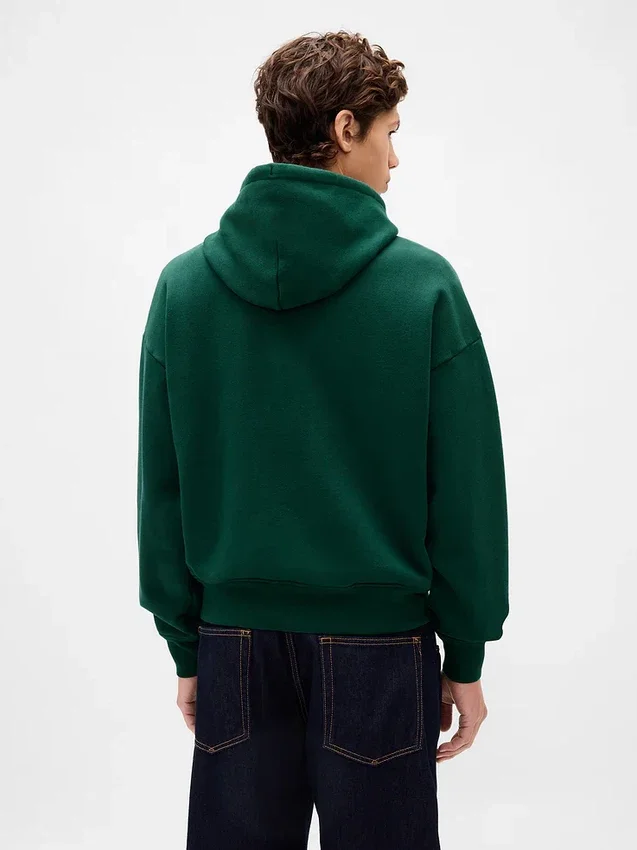 Oversized hettegenser i ekstra tykk fransk frotté med logo for voksne