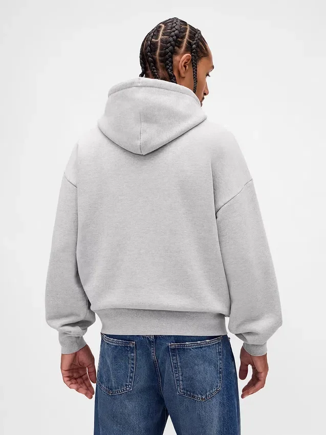 Oversized hettegenser i ekstra tykk fransk frotté med logo for voksne