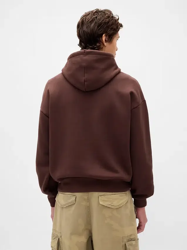 Oversized hettegenser i ekstra tykk fransk frotté med logo for voksne