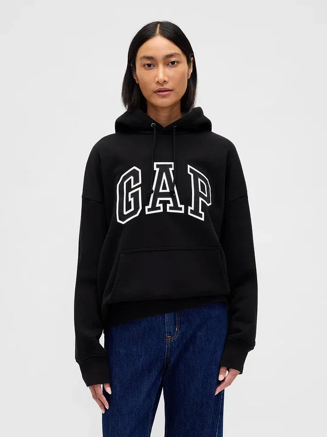 Oversized hettegenser i ekstra tykk fransk frotté med logo for voksne