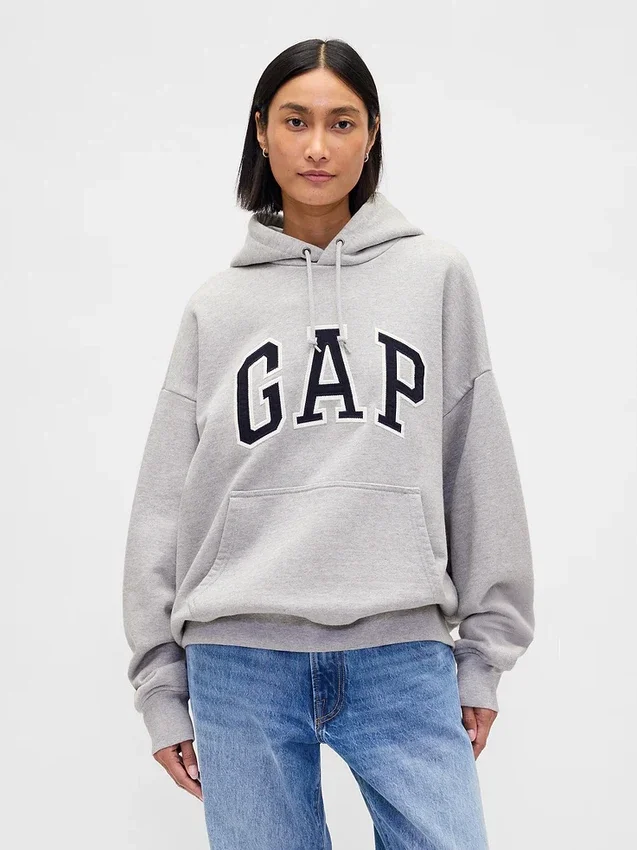 Oversized hettegenser i ekstra tykk fransk frotté med logo for voksne