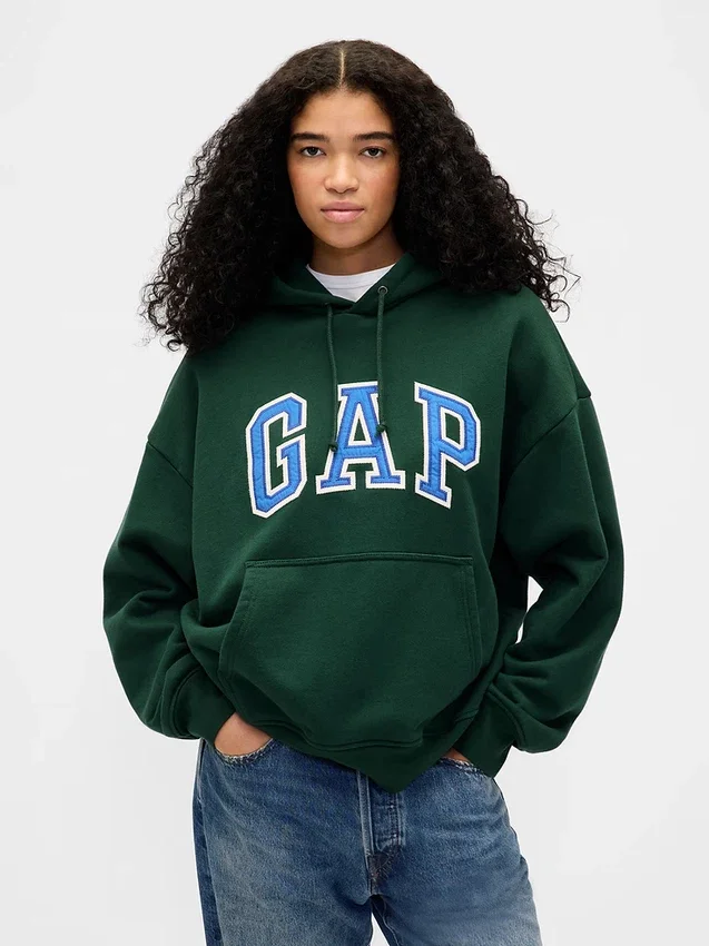 Oversized hettegenser i ekstra tykk fransk frotté med logo for voksne