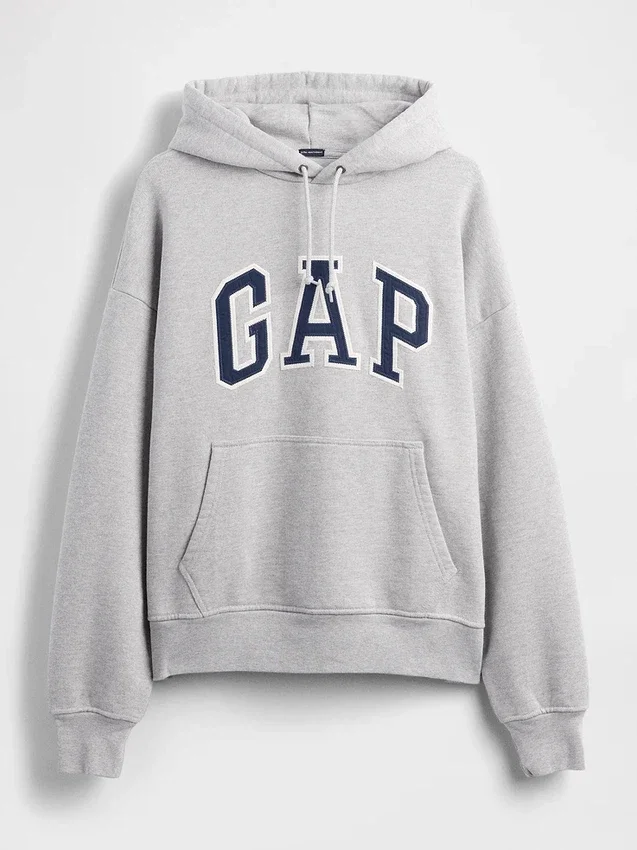 Oversized hettegenser i ekstra tykk fransk frotté med logo for voksne