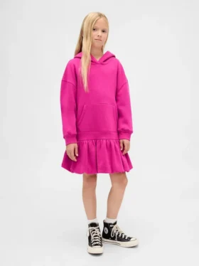 Oversized hettegenser-kjoler for barn