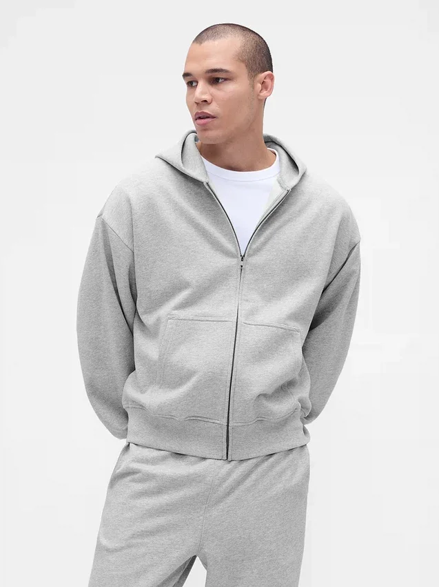Oversized hettegenser med glidelås for voksne