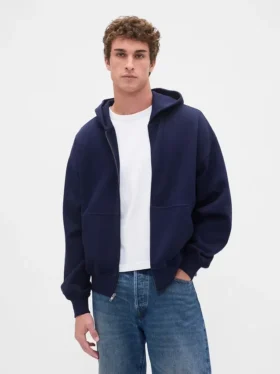 Oversized hettegenser med glidelås for voksne