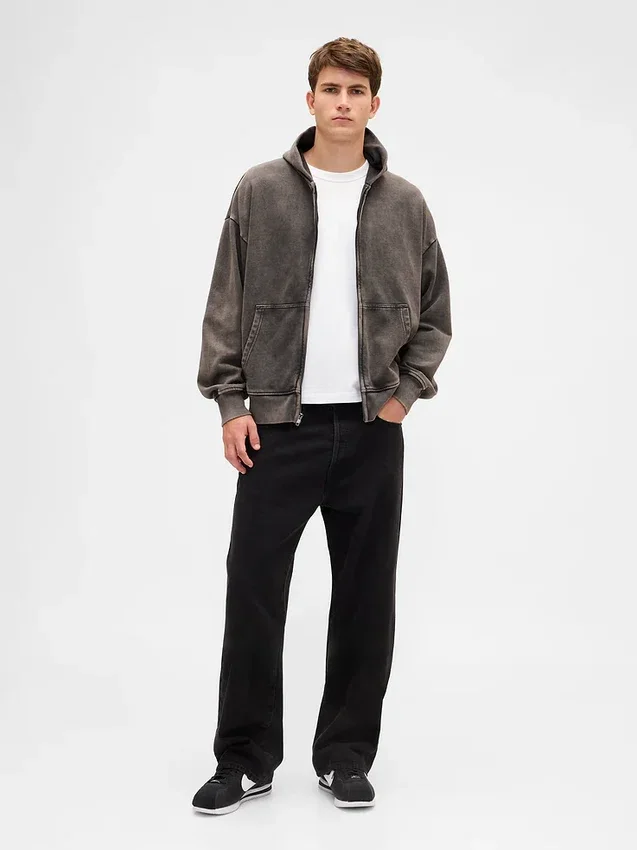 Oversized hettegenser med glidelås for voksne