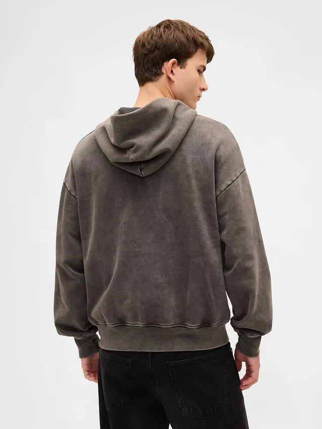 Oversized hettegenser med glidelås for voksne
