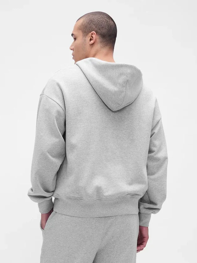 Oversized hettegenser med glidelås for voksne