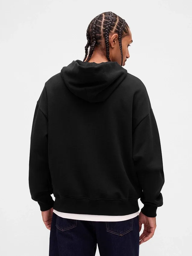 Oversized hettegenser med glidelås for voksne