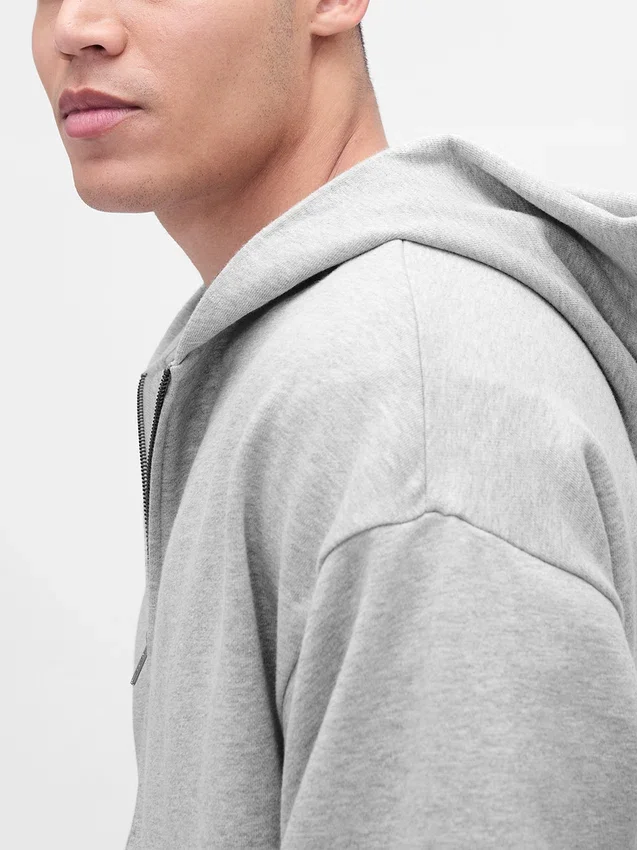 Oversized hettegenser med glidelås for voksne