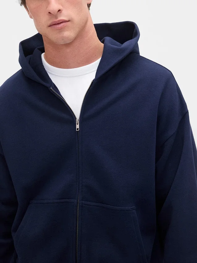 Oversized hettegenser med glidelås for voksne