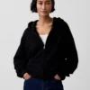 Oversized hettegenser med glidelås for voksne
