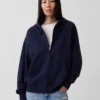 Oversized hettegenser med glidelås for voksne