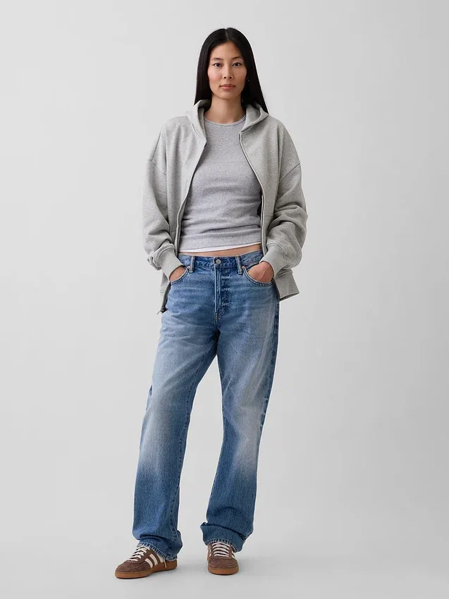 Oversized hettegenser med glidelås for voksne