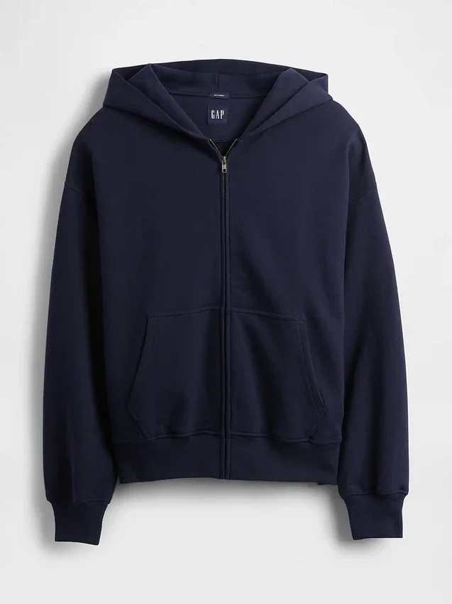 Oversized hettegenser med glidelås for voksne