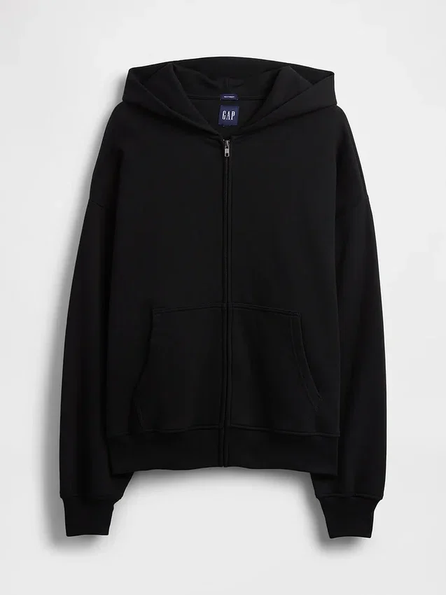 Oversized hettegenser med glidelås for voksne