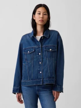 Oversized ikonisk denimjakke