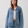 Oversized ikonisk denimjakke