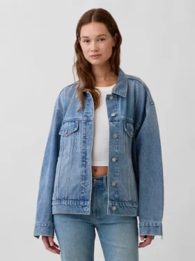 Oversized ikonisk denimjakke