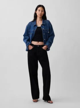 Oversized ikonisk denimjakke