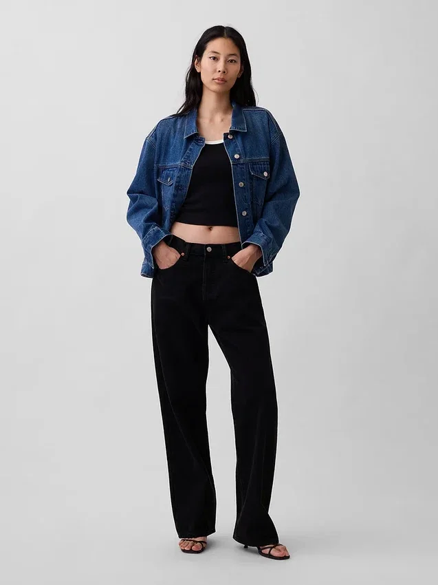 Oversized ikonisk denimjakke