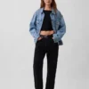 Oversized ikonisk denimjakke