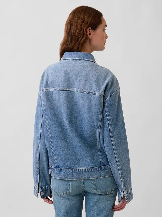 Oversized ikonisk denimjakke