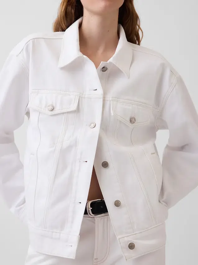 Oversized ikonisk denimjakke