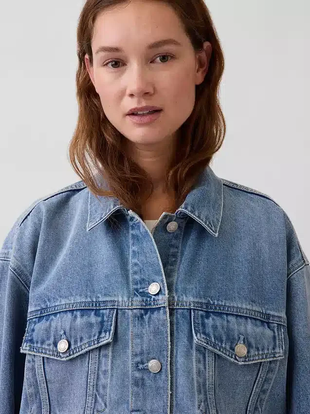Oversized ikonisk denimjakke