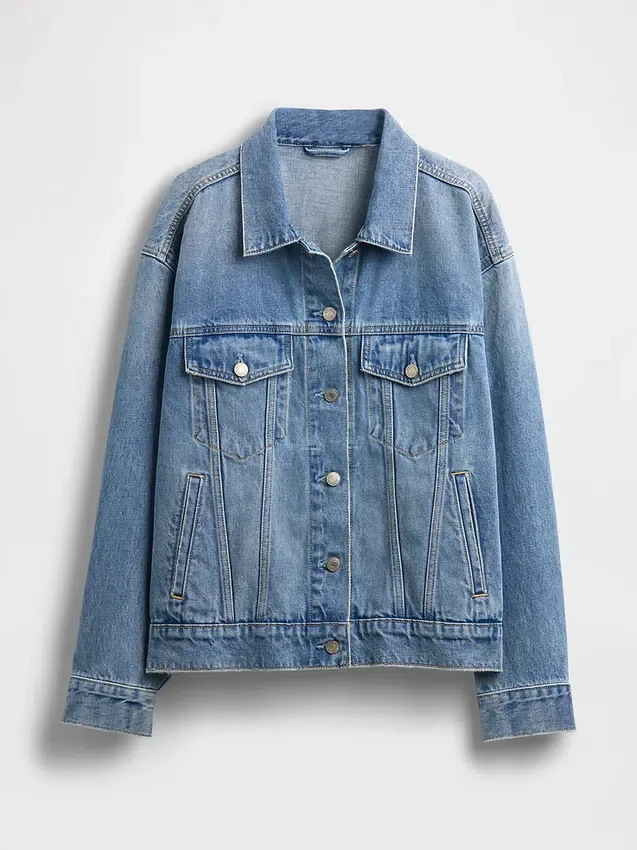 Oversized ikonisk denimjakke
