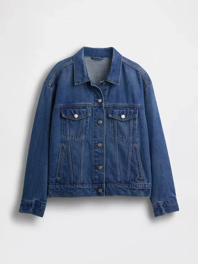 Oversized ikonisk denimjakke