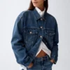 Oversized ikonisk denimjakke