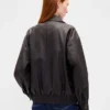 Oversized jakke i vegansk skinn
