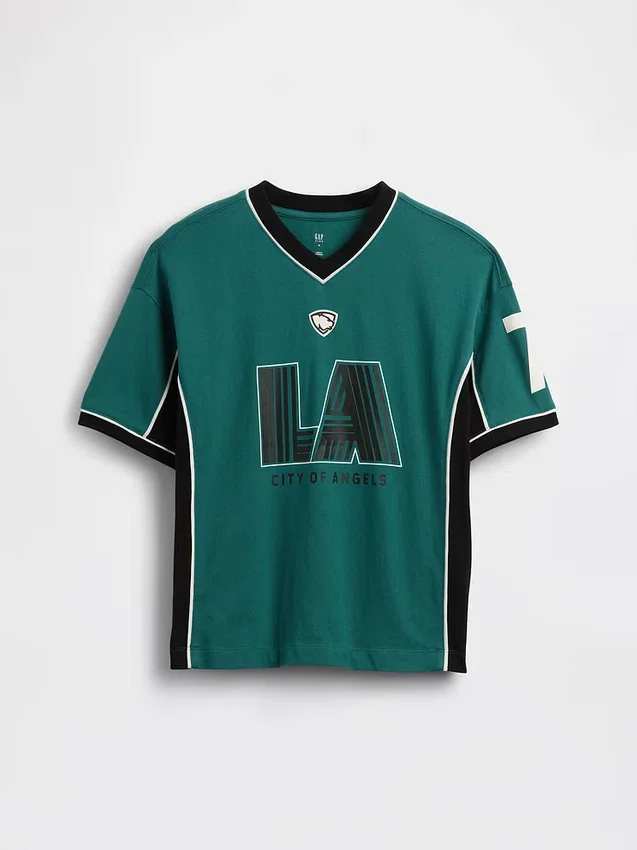 Oversized jersey-T-skjorte for barn