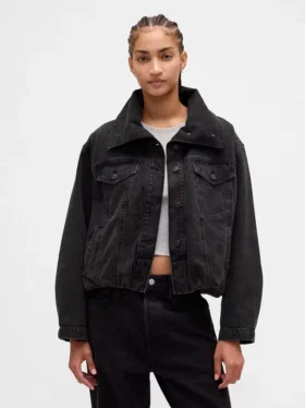 Oversized kokongjakke i denim