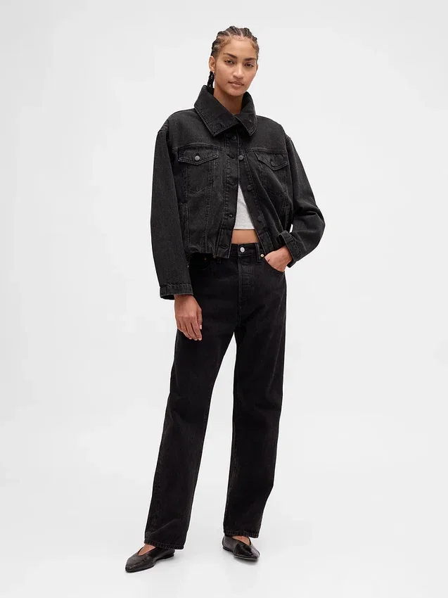 Oversized kokongjakke i denim