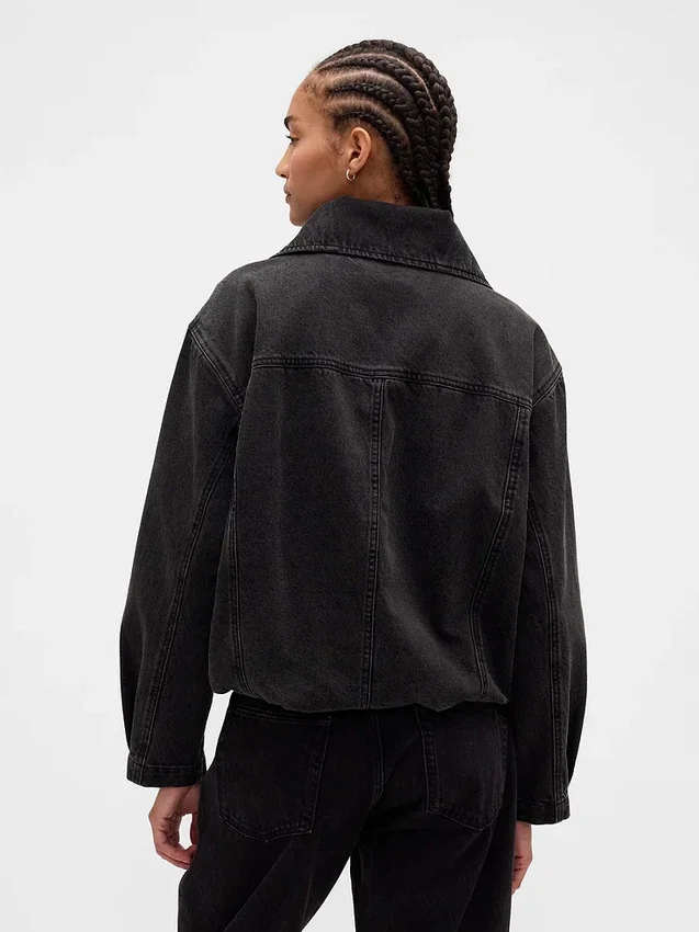 Oversized kokongjakke i denim