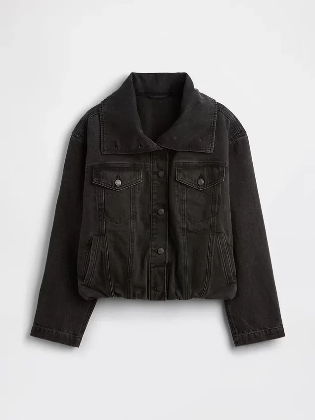Oversized kokongjakke i denim