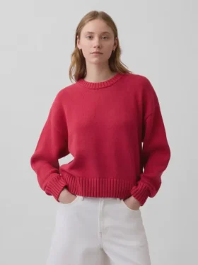 Oversized, kort genser i 100 % bomull